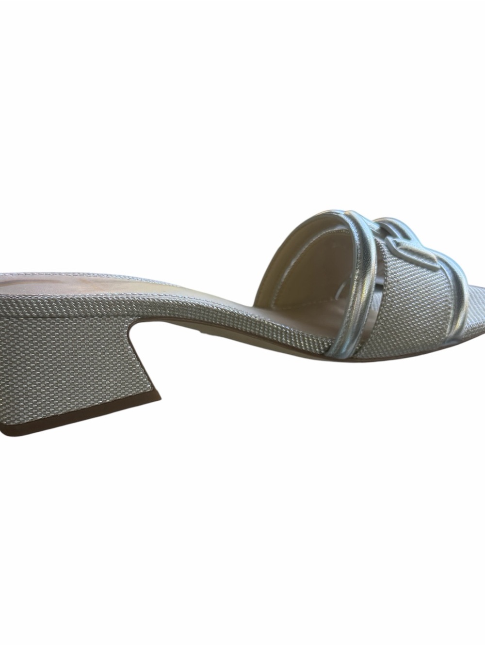 Sam Edelman Waylon Silver Slide Sandals Block Heel Size 7.5 NIB - Picture 5 of 10
